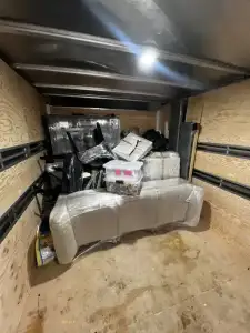 Furniture securely loaded inside a moving truck by Ottawa Next Movers